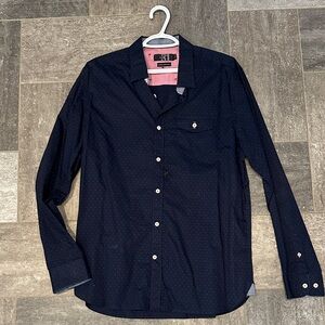 Men's Navy Blue Button-Up Shirt L/G
